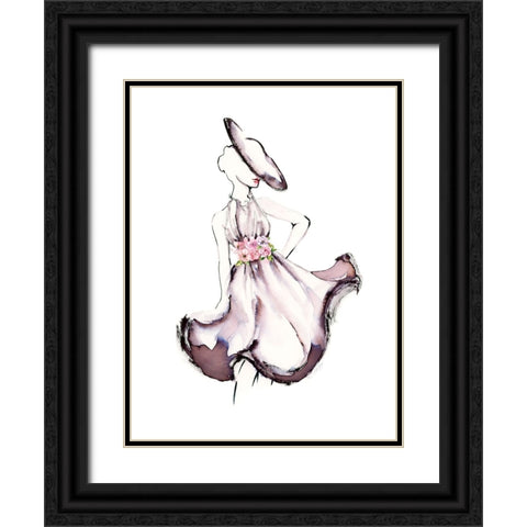 Strike A Pose II Black Ornate Wood Framed Art Print with Double Matting by Chang, Stella