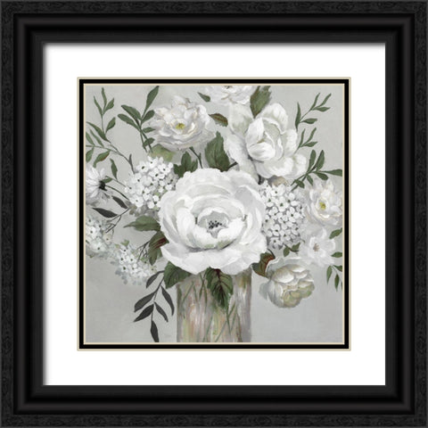 White Beauties Black Ornate Wood Framed Art Print with Double Matting by Nan