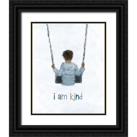 Boy on a Swing Black Ornate Wood Framed Art Print with Double Matting by Swatland, Sally