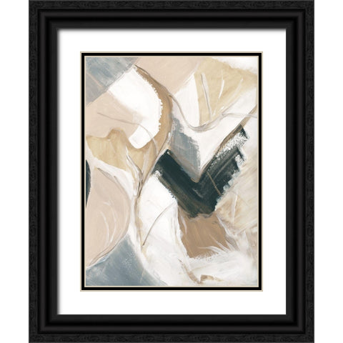 Marble Lines II Black Ornate Wood Framed Art Print with Double Matting by Chang, Stella