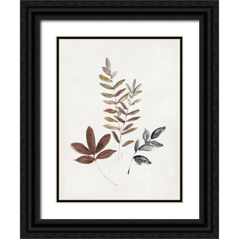 Autumn Leaves II Black Ornate Wood Framed Art Print with Double Matting by Swatland, Sally