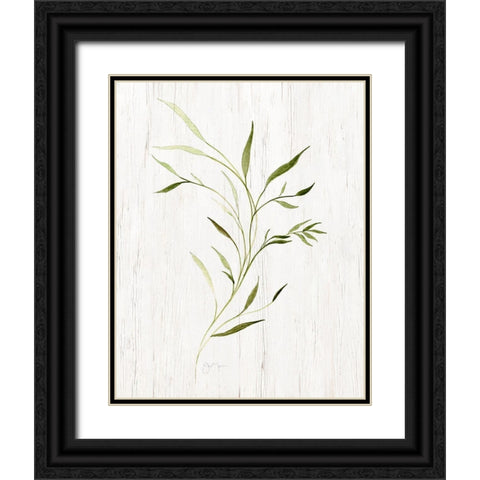 Windblown Leaves II Black Ornate Wood Framed Art Print with Double Matting by Tava Studios
