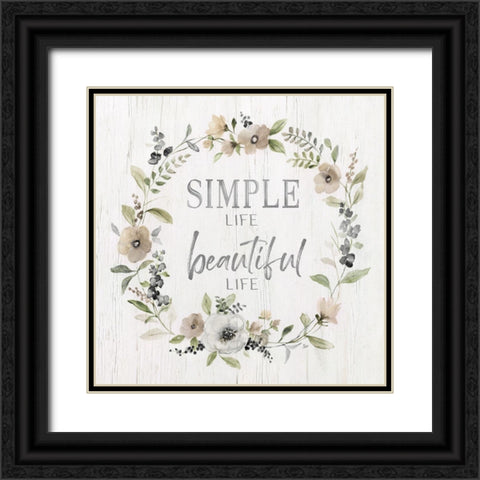 Simple Life Black Ornate Wood Framed Art Print with Double Matting by Nan