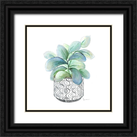 Modern Botany Blue III Black Ornate Wood Framed Art Print with Double Matting by Tava Studios