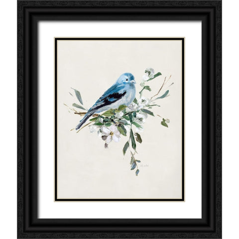 Bluebird Happy I Black Ornate Wood Framed Art Print with Double Matting by Swatland, Sally