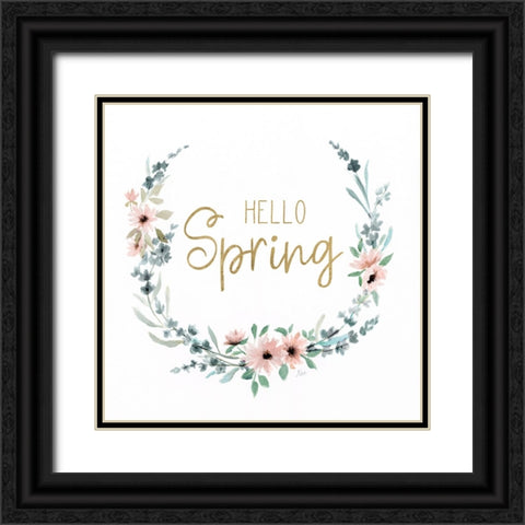 Hello Spring Black Ornate Wood Framed Art Print with Double Matting by Nan