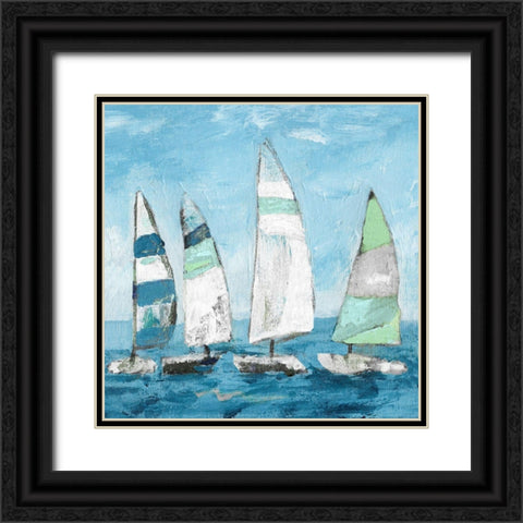 Seaglass Sails II Black Ornate Wood Framed Art Print with Double Matting by Craven, Katrina