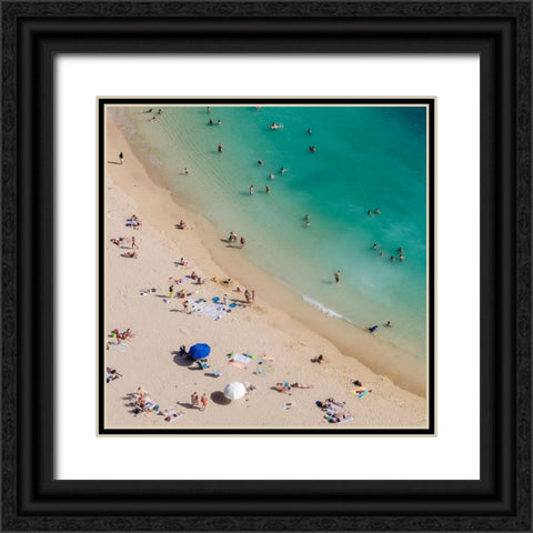 Aerial Waikiki Black Ornate Wood Framed Art Print with Double Matting by Delimont, Danita