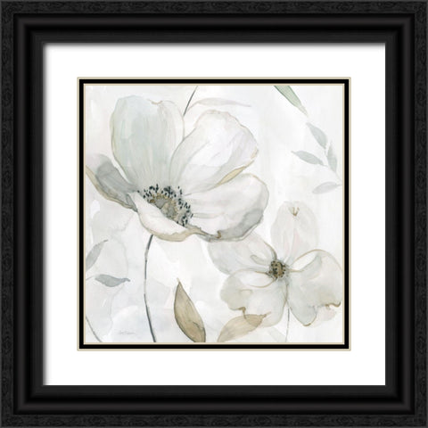 White Whispers I Black Ornate Wood Framed Art Print with Double Matting by Robinson, Carol