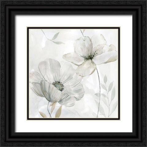 White Whispers II Black Ornate Wood Framed Art Print with Double Matting by Robinson, Carol