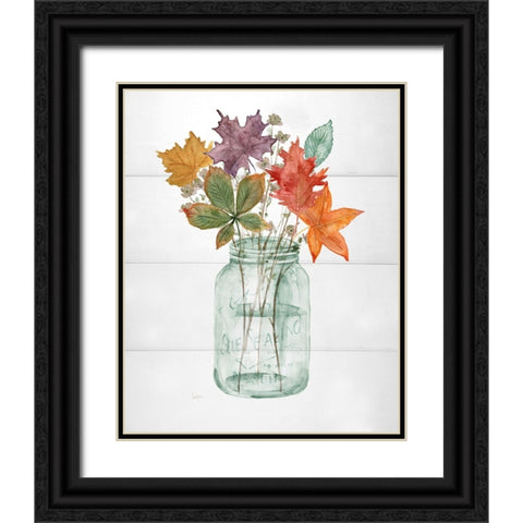 Harvest Home Leaves I Black Ornate Wood Framed Art Print with Double Matting by Finn, Livi
