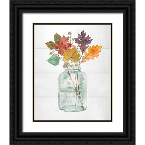 Harvest Home Leaves II Black Ornate Wood Framed Art Print with Double Matting by Finn, Livi