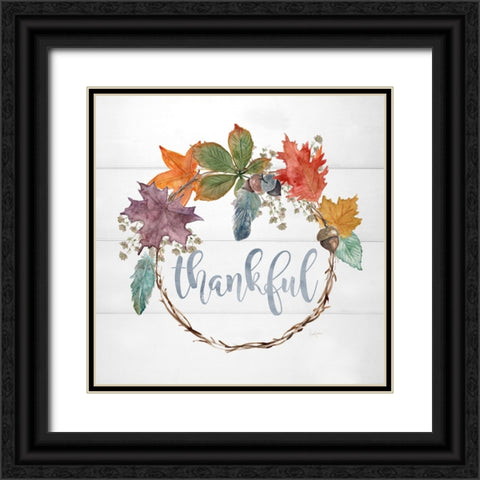 Harvest Home Wreath Black Ornate Wood Framed Art Print with Double Matting by Finn, Livi