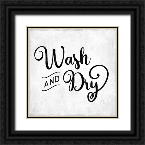 Wash and Dry Black Ornate Wood Framed Art Print with Double Matting by CAD Designs