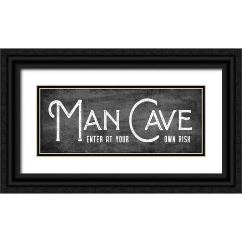 Man Cave Black Ornate Wood Framed Art Print with Double Matting by CAD Designs