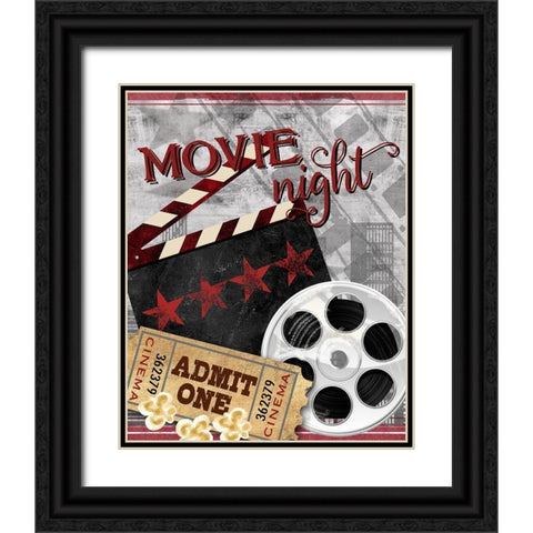 Movie Night II Black Ornate Wood Framed Art Print with Double Matting by Knutsen, Conrad