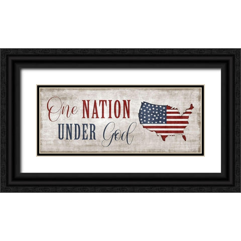One Nation Under God Black Ornate Wood Framed Art Print with Double Matting by Carpentieri, Natalie