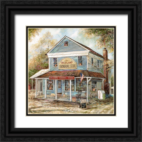 General Store Black Ornate Wood Framed Art Print with Double Matting by Manning, Ruane