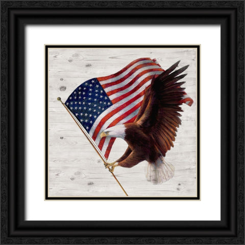 Patriotic Eagle Black Ornate Wood Framed Art Print with Double Matting by Manning, Ruane