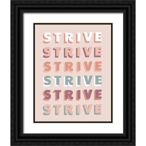 Strive Black Ornate Wood Framed Art Print with Double Matting by CAD Designs