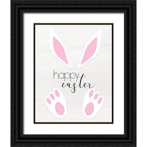 Happy Easter Black Ornate Wood Framed Art Print with Double Matting by CAD Designs