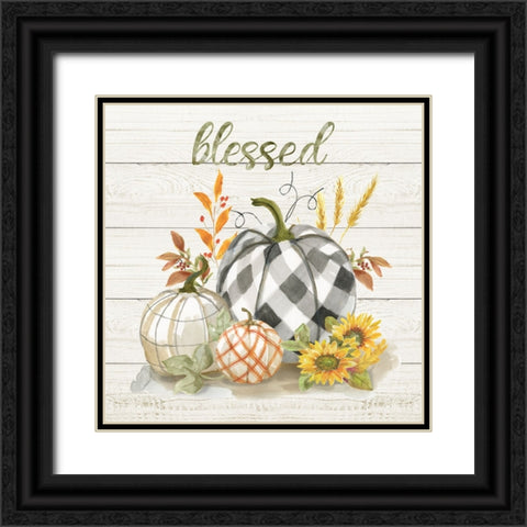 Blessed Pumpkins Black Ornate Wood Framed Art Print with Double Matting by Nan