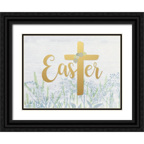 Easter Wildflowers Black Ornate Wood Framed Art Print with Double Matting by Jill, Susan