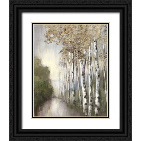 Woodland Walk Neutral Black Ornate Wood Framed Art Print with Double Matting by Nan