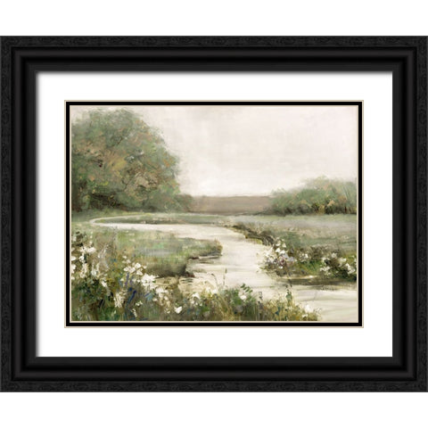 Quiet Path Black Ornate Wood Framed Art Print with Double Matting by Swatland, Sally