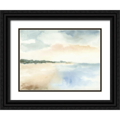 Simple Sea Black Ornate Wood Framed Art Print with Double Matting by Nan