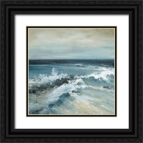 Converging Waves Black Ornate Wood Framed Art Print with Double Matting by Robinson, Carol