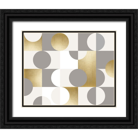 Modern Gold Reflections Black Ornate Wood Framed Art Print with Double Matting by Carpentieri, Natalie