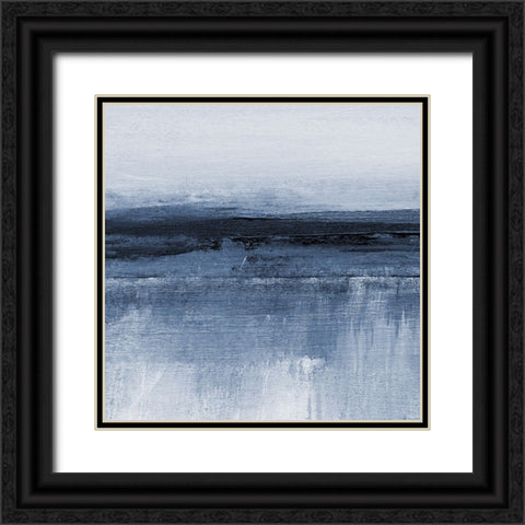 Severn in Cyan I Black Ornate Wood Framed Art Print with Double Matting by Jill, Susan