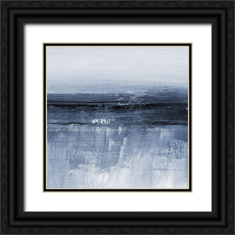 Severn in Cyan II Black Ornate Wood Framed Art Print with Double Matting by Jill, Susan