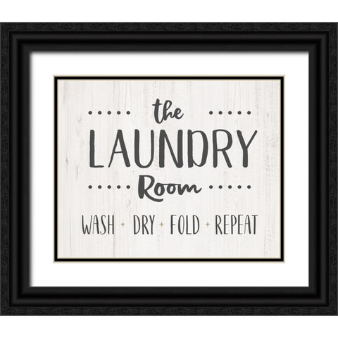 The Laundry Room Black Ornate Wood Framed Art Print with Double Matting by CAD Designs