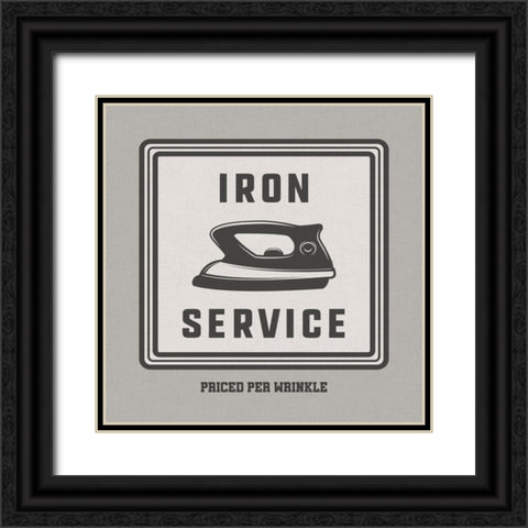 Iron Service Black Ornate Wood Framed Art Print with Double Matting by CAD Designs