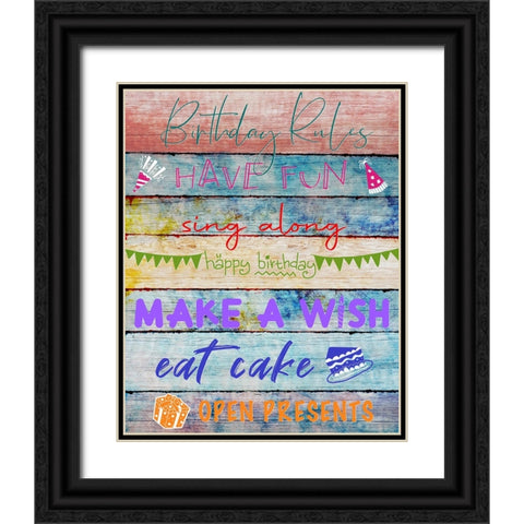 Birthday Rules Black Ornate Wood Framed Art Print with Double Matting by Knutsen, Conrad
