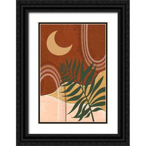 Sedona Moon and Palm Black Ornate Wood Framed Art Print with Double Matting by Santiago, Daniela