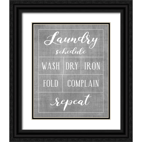 Laundry Schedule Black Ornate Wood Framed Art Print with Double Matting by Carpentieri, Natalie