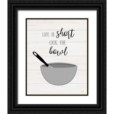 Lick the Bowl Black Ornate Wood Framed Art Print with Double Matting by Carpentieri, Natalie