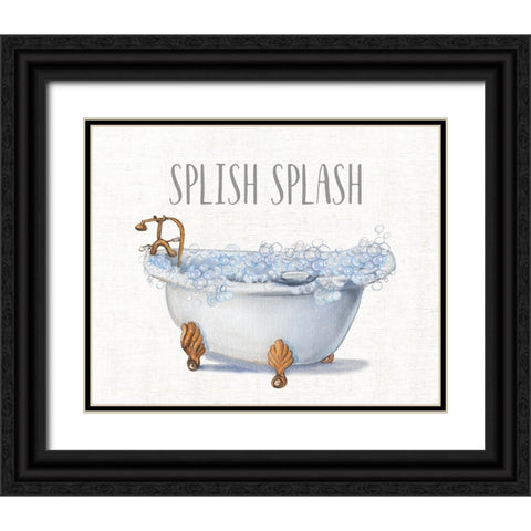 Splish Splash Black Ornate Wood Framed Art Print with Double Matting by Brooks, Donna