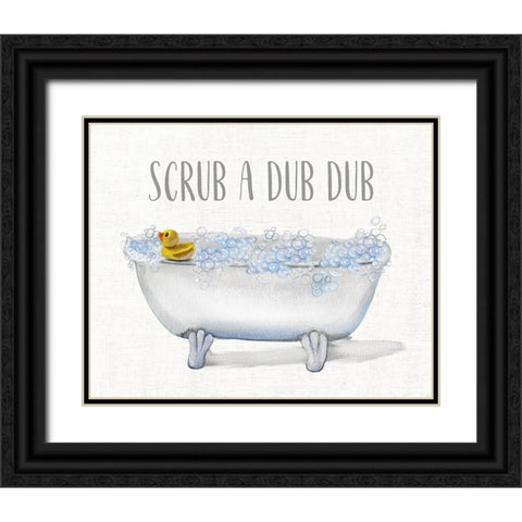 Scrub A Dub Black Ornate Wood Framed Art Print with Double Matting by Brooks, Donna