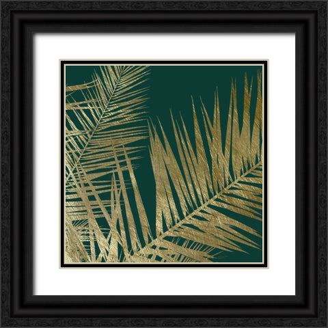 Emerald and Gold I Black Ornate Wood Framed Art Print with Double Matting by Craven, Katrina