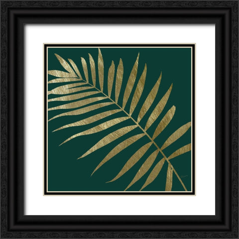 Emerald and Gold II Black Ornate Wood Framed Art Print with Double Matting by Craven, Katrina