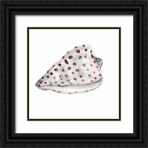 Blush Shell IV Black Ornate Wood Framed Art Print with Double Matting by Robinson, Carol