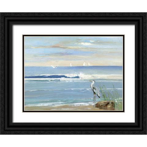 Sunrise Bay Black Ornate Wood Framed Art Print with Double Matting by Swatland, Sally