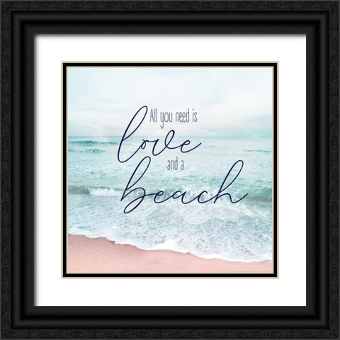 Love and a Beach Black Ornate Wood Framed Art Print with Double Matting by Carpentieri, Natalie