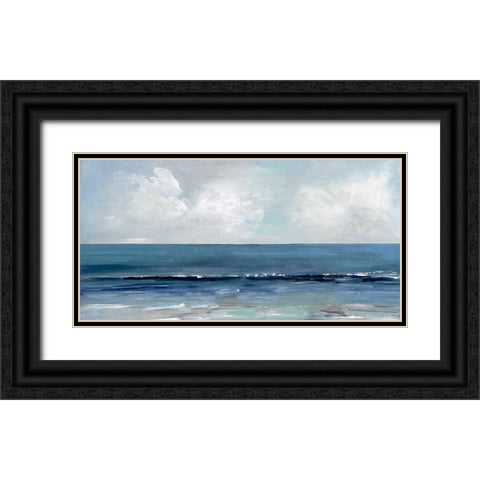 Blue Seas Black Ornate Wood Framed Art Print with Double Matting by Swatland, Sally