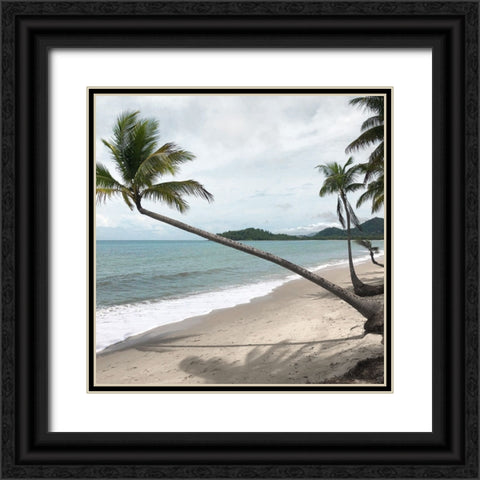 Leaning Palm Black Ornate Wood Framed Art Print with Double Matting by Robinson, Carol