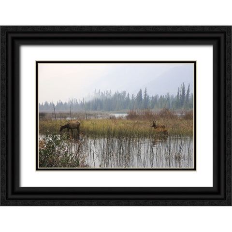 Out with the Twins Black Ornate Wood Framed Art Print with Double Matting by Robinson, Carol